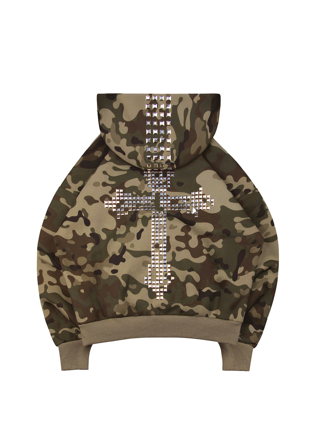 FAITHFUL STUDDED ZIP HOODIE CAMO