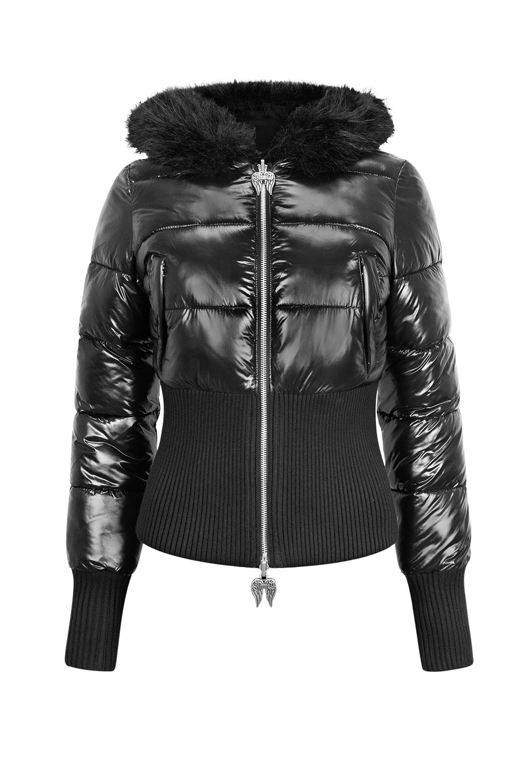 Fallen Faux Fur Reversible Rib Puffer Jacket Black – NAMED COLLECTIVE®