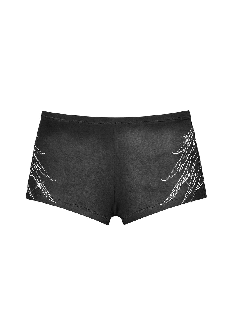 FALLEN RHINESTONE MICRO HOTPANT SHORTS WASHED BLACK