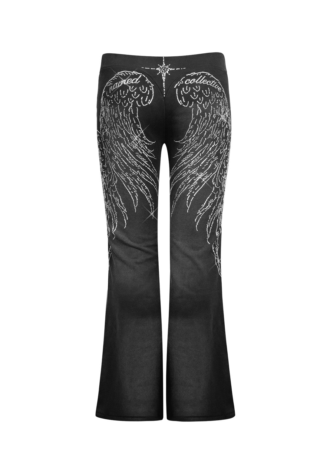FALLEN RHINESTONE SCULPT PANTS WASHED BLACK