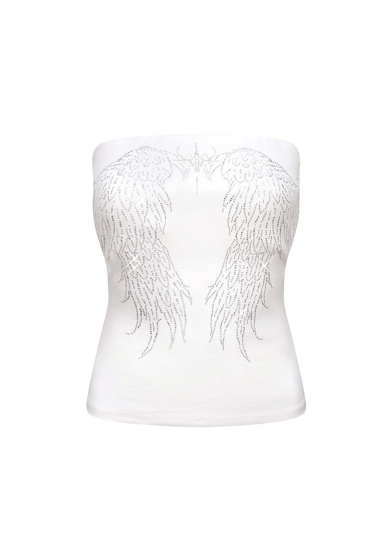 FALLEN RHINESTONE TUBE TOP WHITE