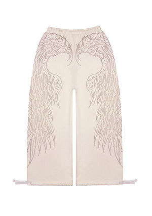 FALLEN STUDDED OVERSIZED SWEATPANTS BONE
