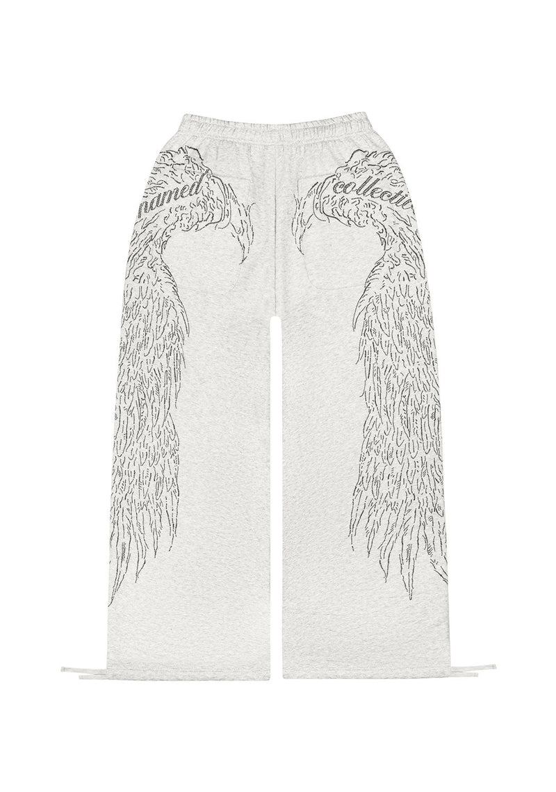 FALLEN STUDDED OVERSIZED SWEATPANTS GREY MARL