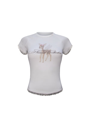 FAWN DEER BABY TEE WHITE