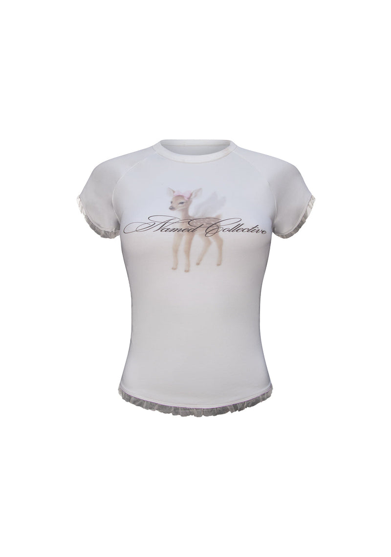 FAWN DEER BABY TEE WHITE