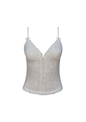 FAWN FITTED CAMI TOP OFF WHITE