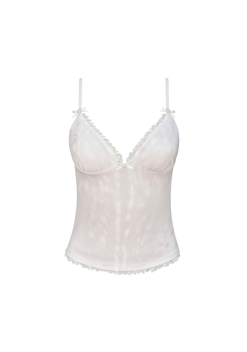 FAWN FITTED CAMI TOP OFF WHITE