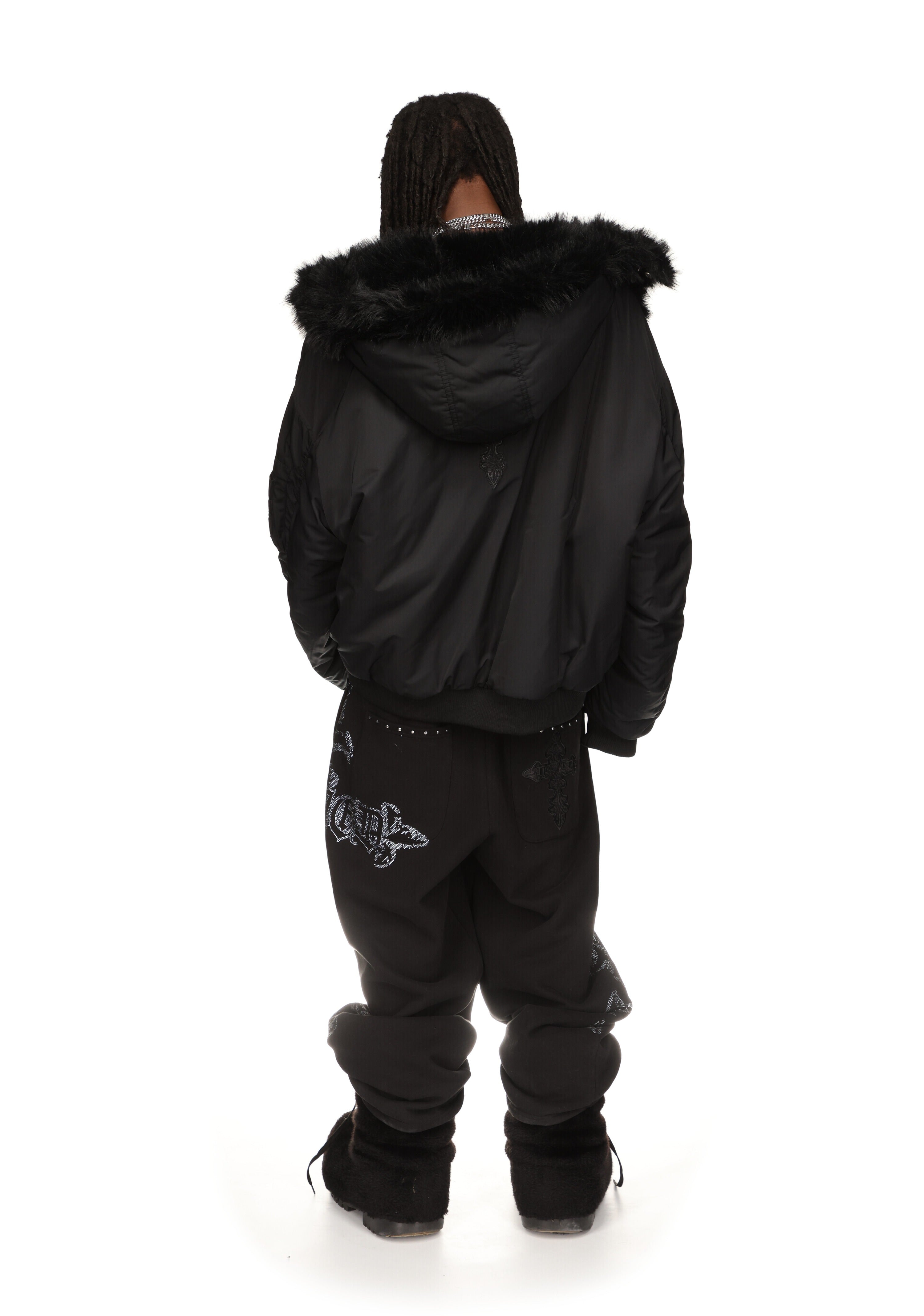 Feral Faux Fur Reversible Bomber Jacket Black – NAMED COLLECTIVE®