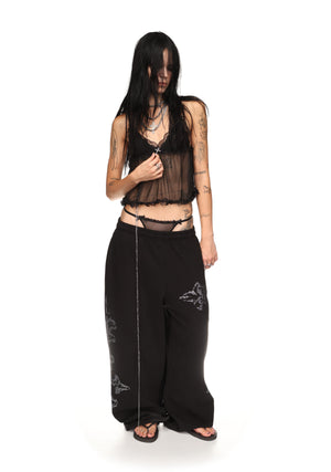 FERAL SHEER MESH CAMI TOP BLACK