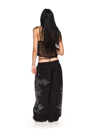 FERAL SHEER MESH CAMI TOP BLACK