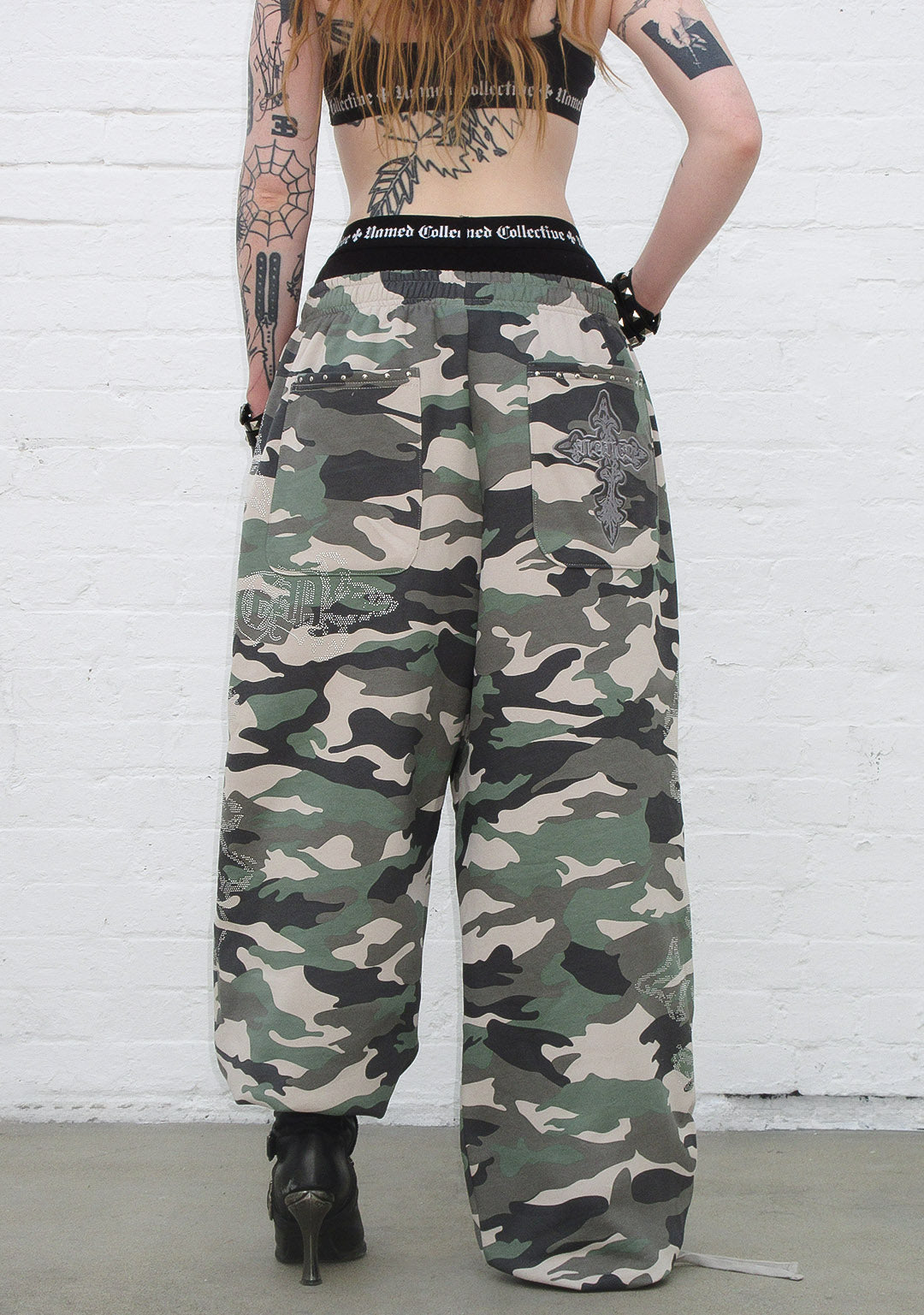 FERAL STUDDED OVERSIZED SWEATPANTS CAMO