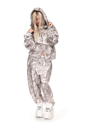 FORBIDDEN ZIP HOODIE SNOW