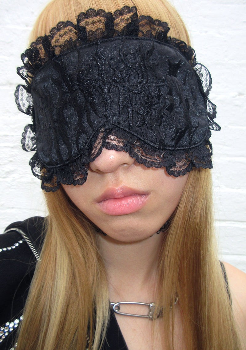 GHOST EMBROIDERED SLEEP MASK BLACK