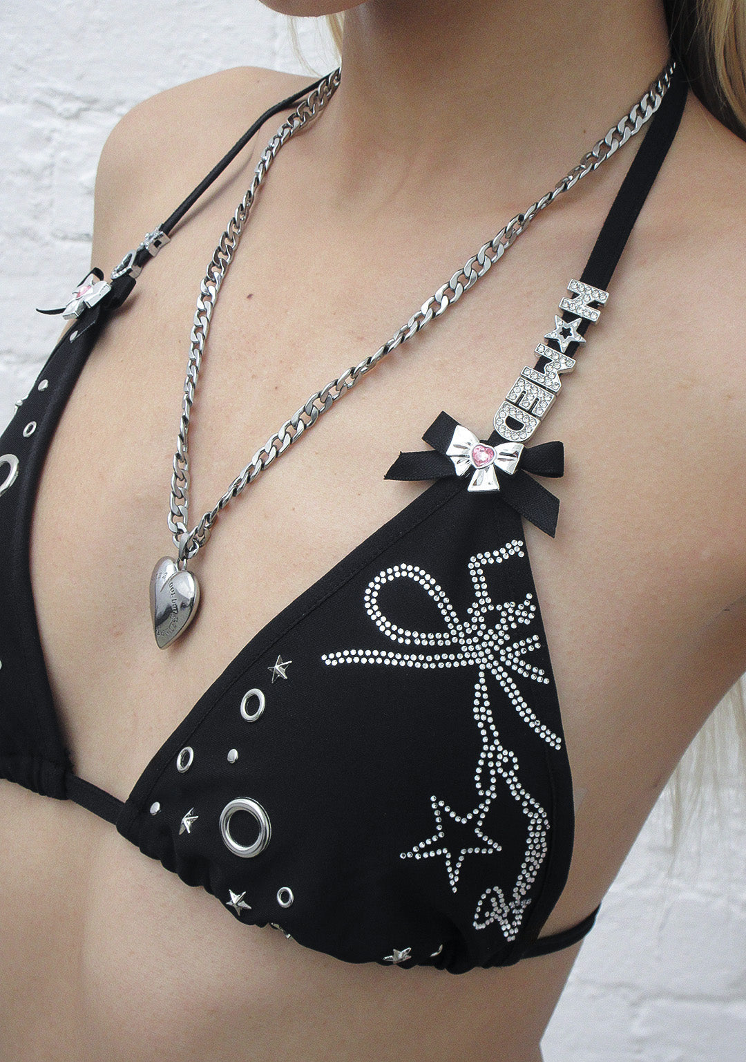 Glitch Eyelet Triangle Bikini Top Black – NAMED COLLECTIVE®