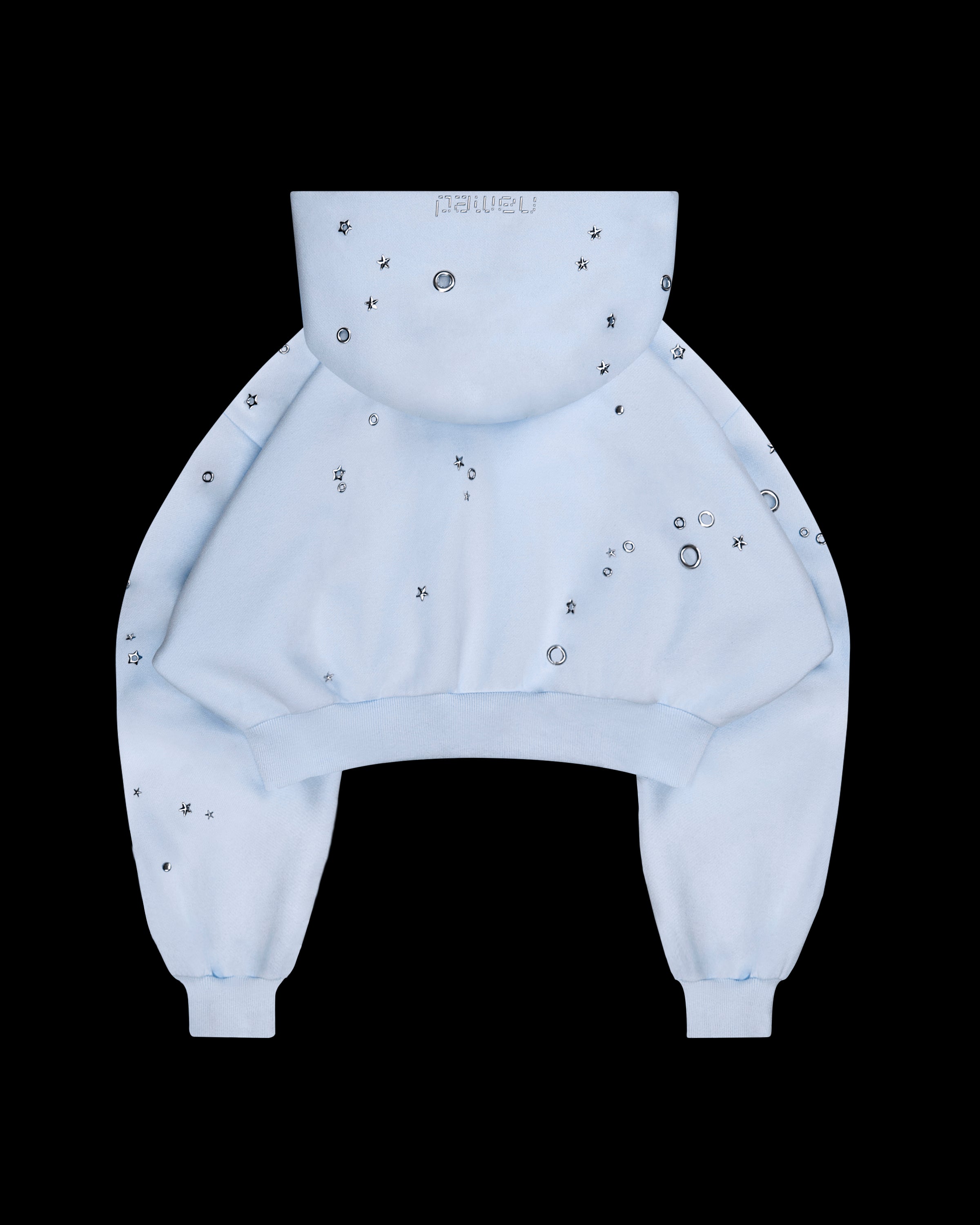 Glitch Eyelet Crop Zip Hoodie Baby Blue – NAMED COLLECTIVE®