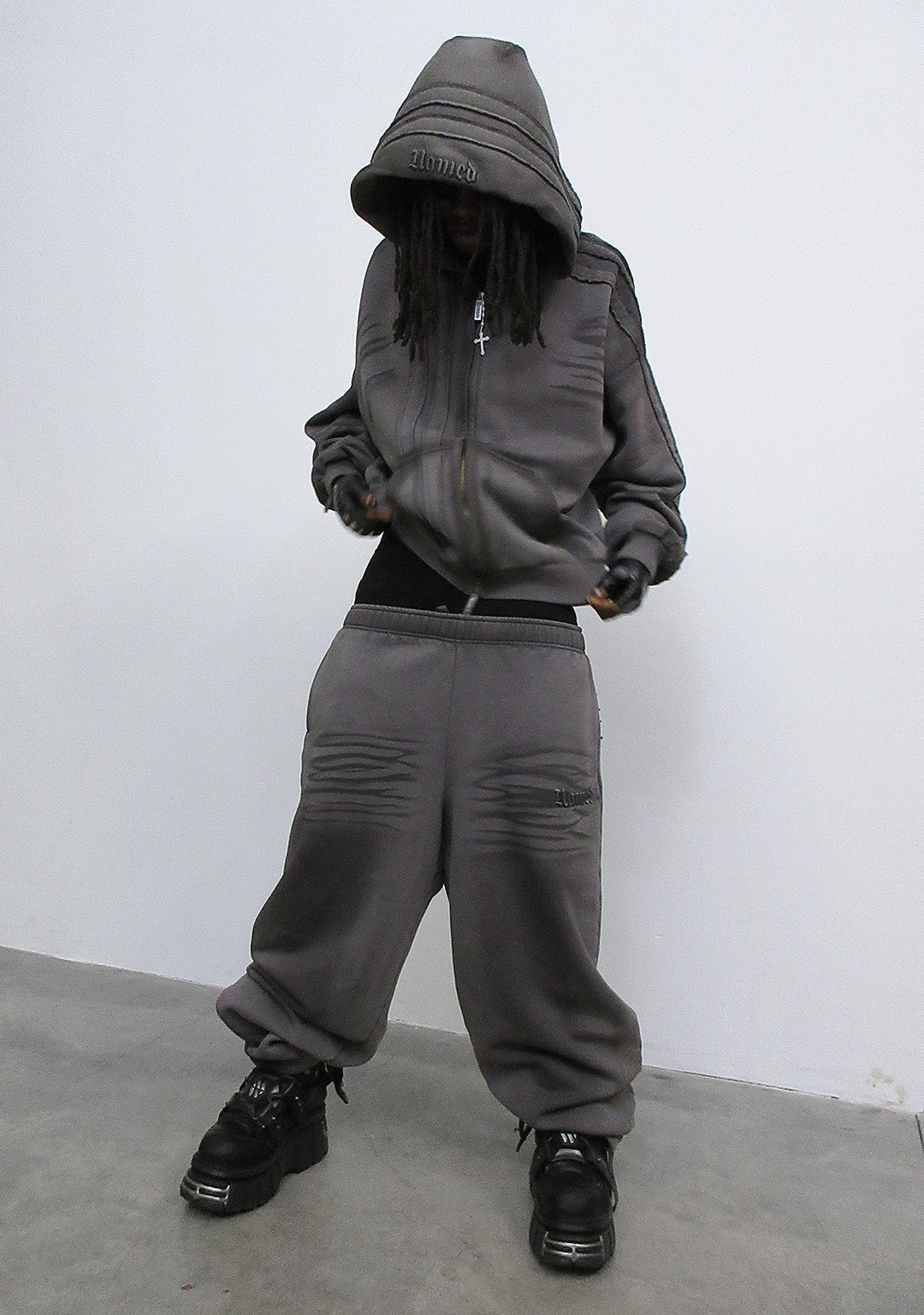 GRIME OVERSIZED SWEATPANTS WASHED SLATE