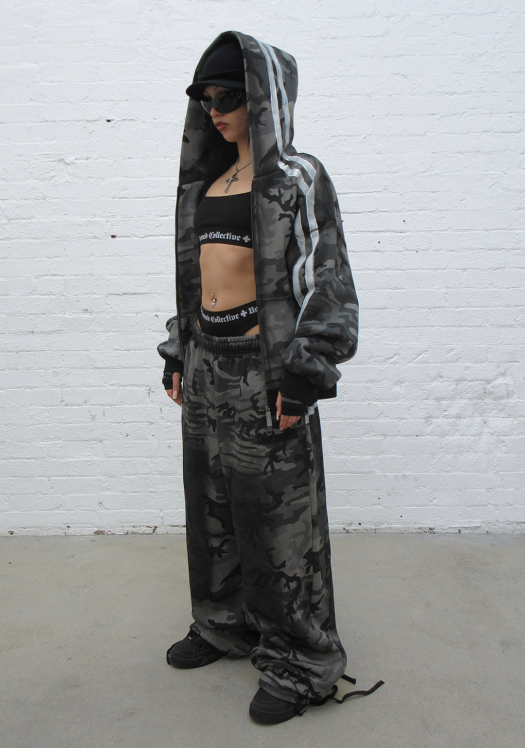 GRIME OVERSIZED SWEATPANTS GREY CAMO