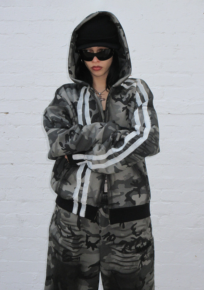 GRIME ZIP HOODIE GREY CAMO