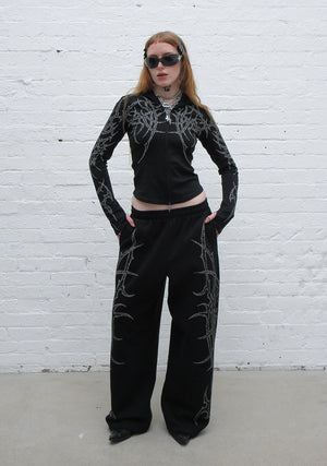 HAUNT STUDDED OVERSIZED SWEATPANTS BLACK