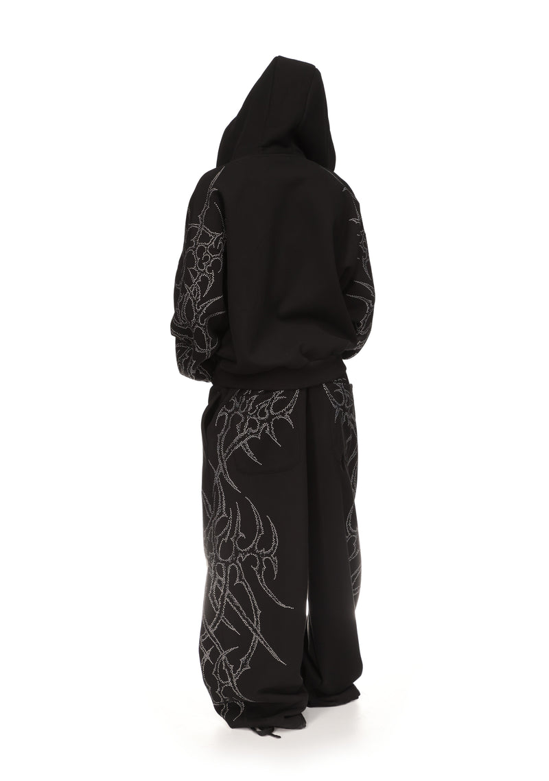 HAUNT STUDDED OVERSIZED SWEATPANTS BLACK
