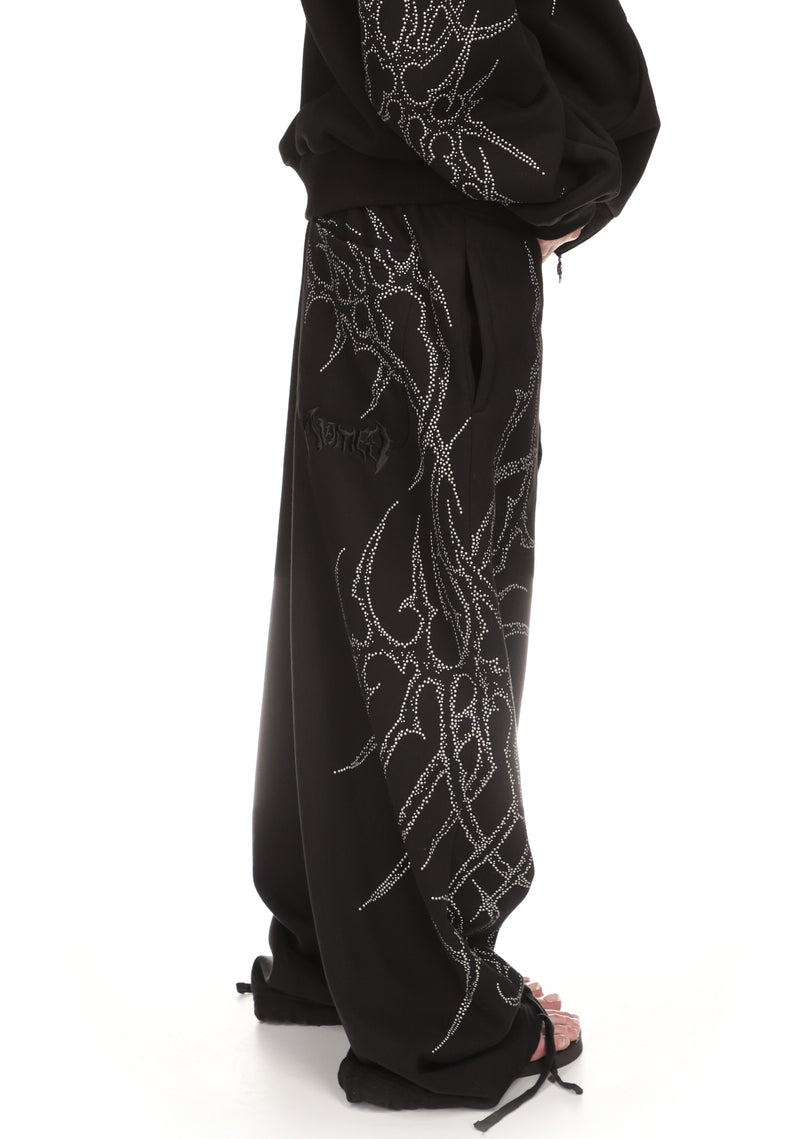 HAUNT STUDDED OVERSIZED SWEATPANTS BLACK