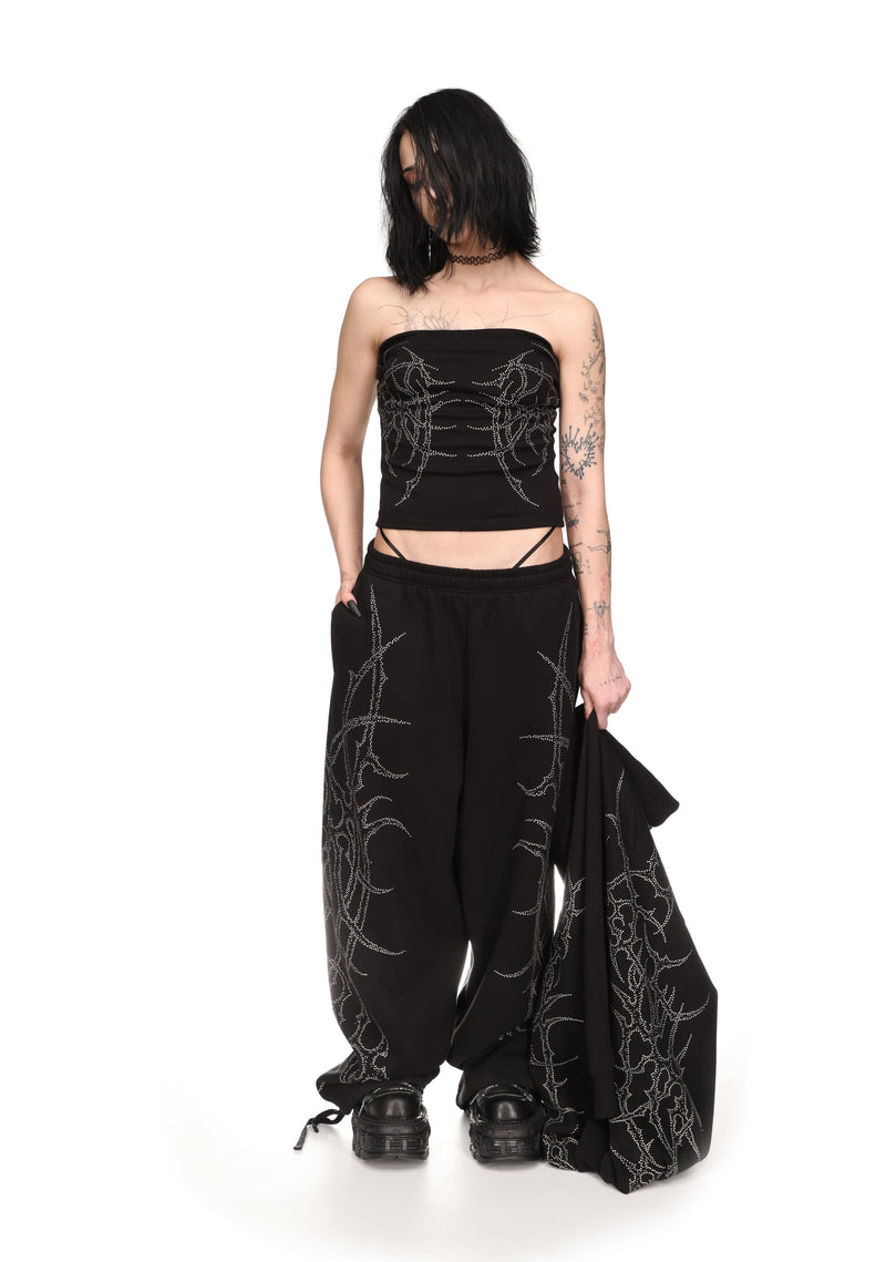 HAUNT STUDDED TUBE TOP BLACK