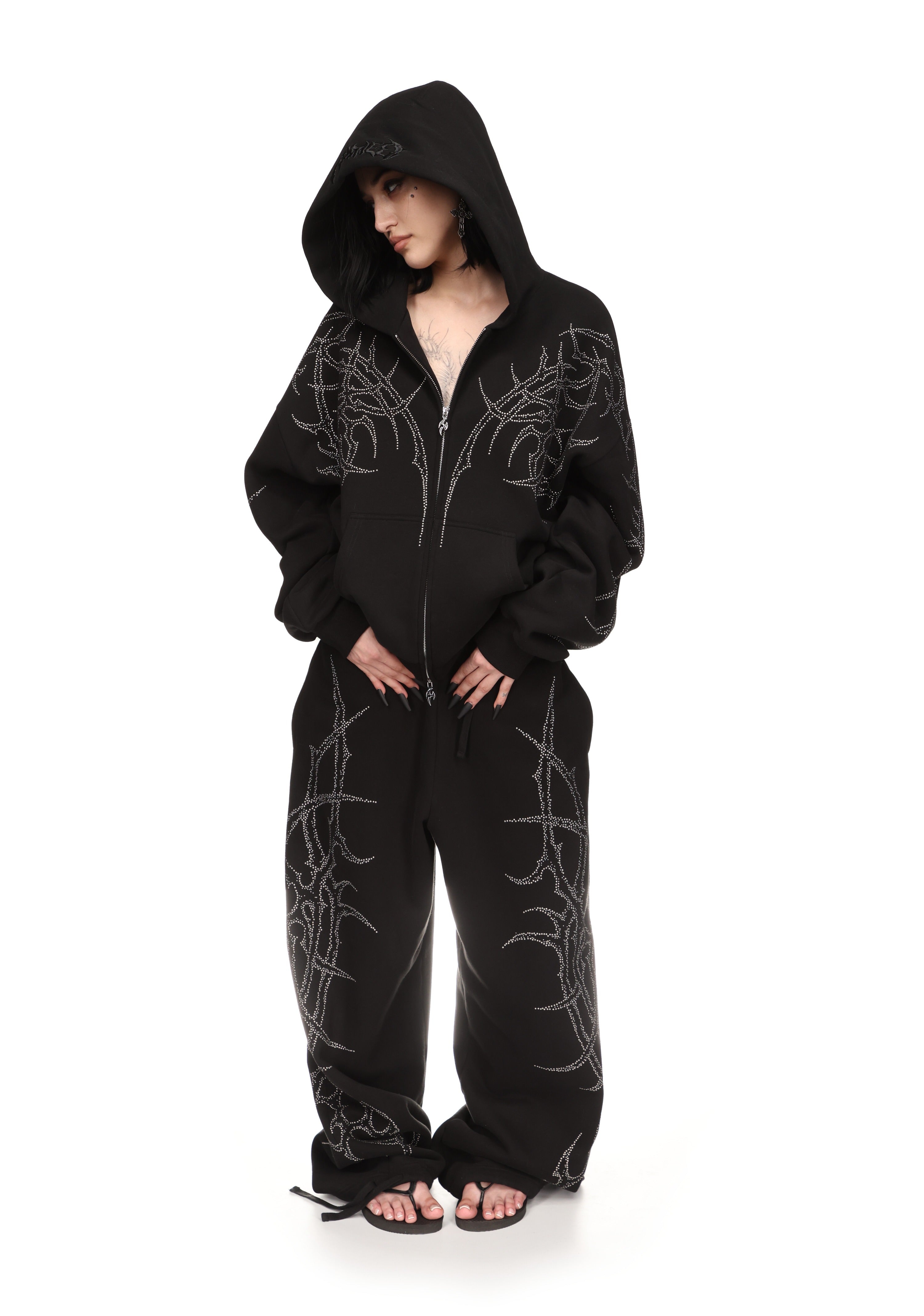 Haunt Studded Zip Hoodie Black – NAMED COLLECTIVE®