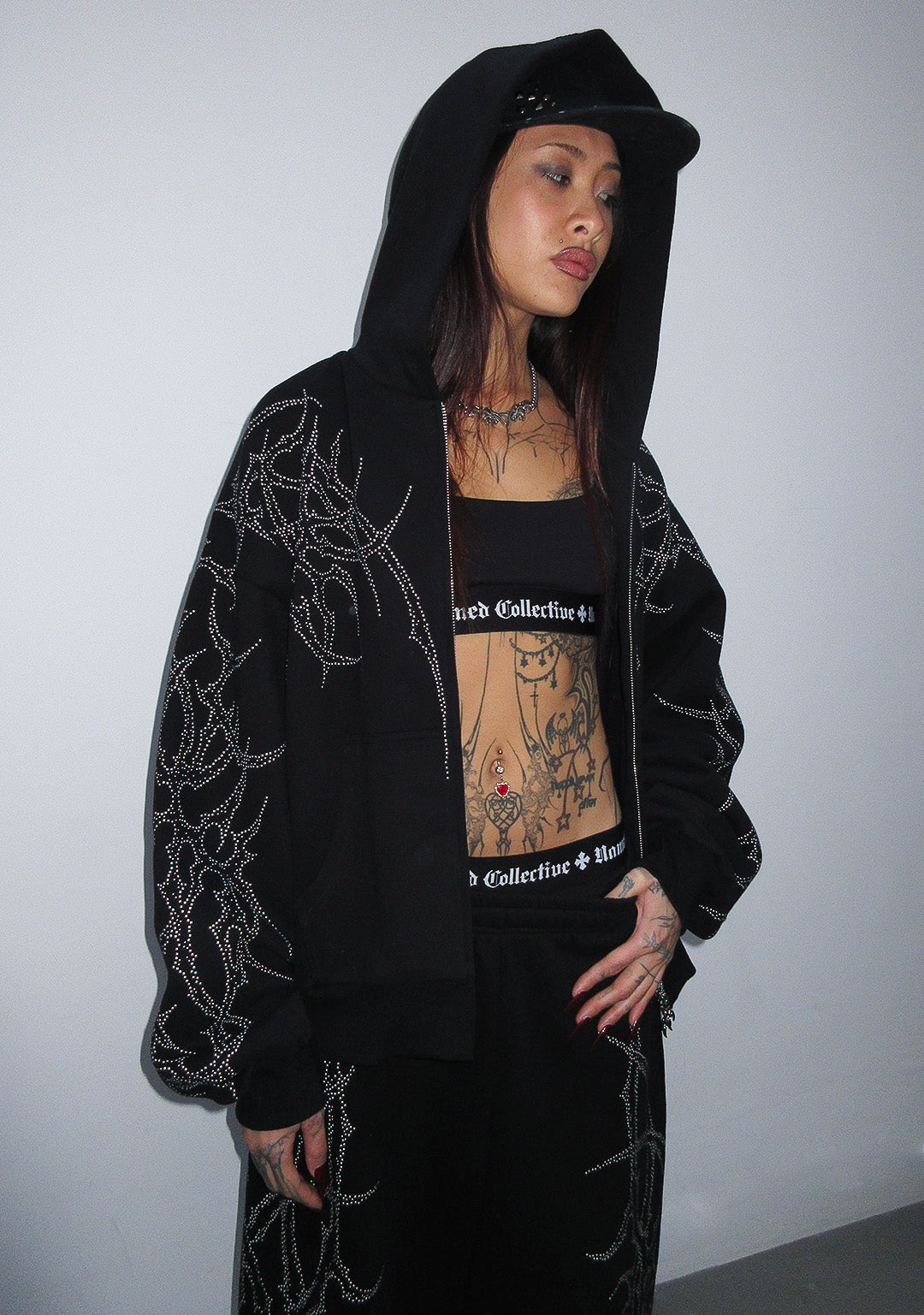 Haunt Studded Zip Hoodie Black – NAMED COLLECTIVE®
