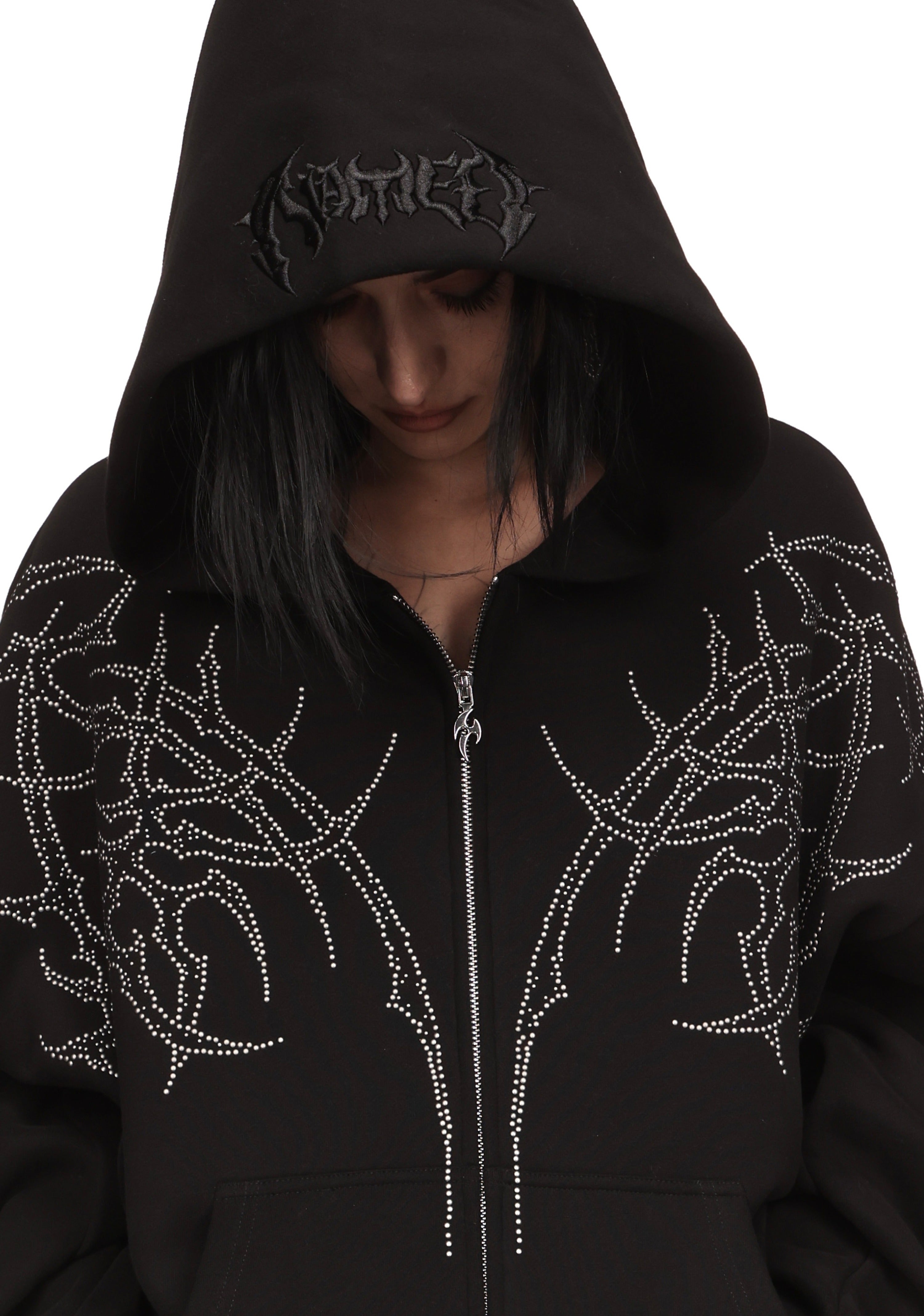 Haunt Studded Zip Hoodie Black – NAMED COLLECTIVE®