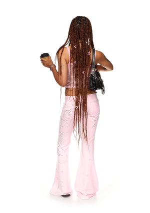 HUSH MESH BACK FITTED CAMI TOP PINK CAMO