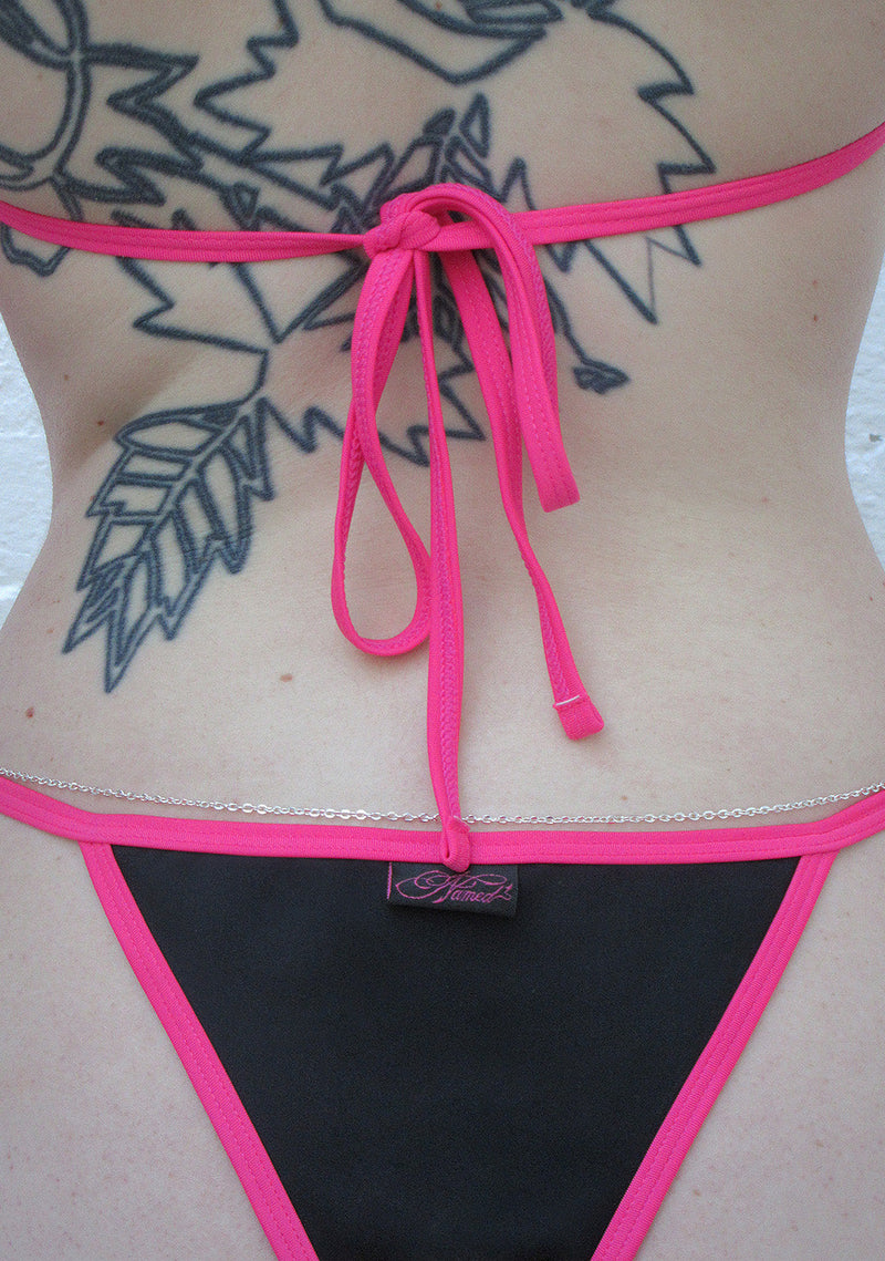 IDOL RHINESTONE CHEEKY BIKINI BOTTOMS BLACK