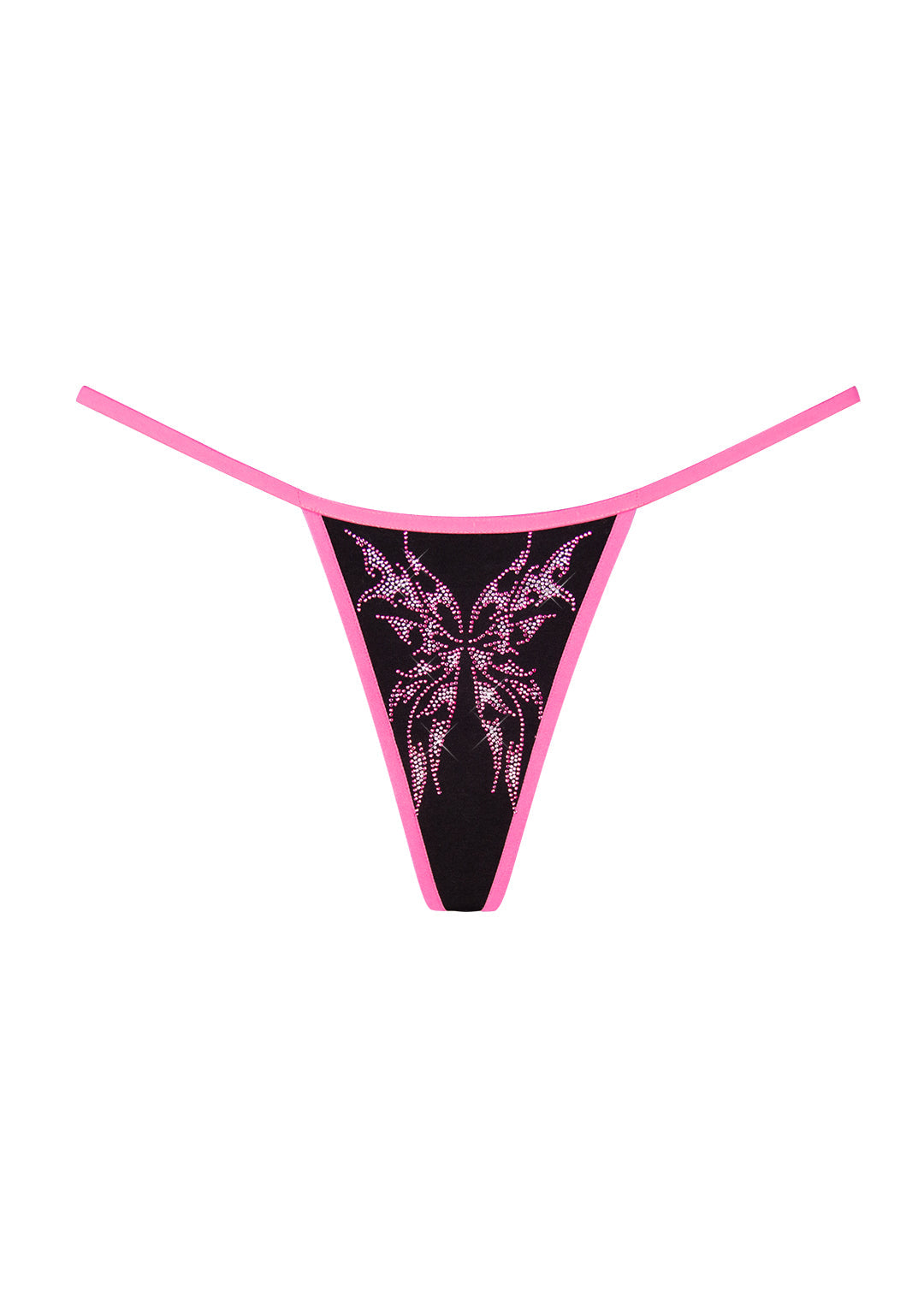 IDOL RHINESTONE THONG BLACK