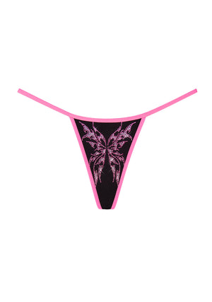 IDOL RHINESTONE THONG BLACK