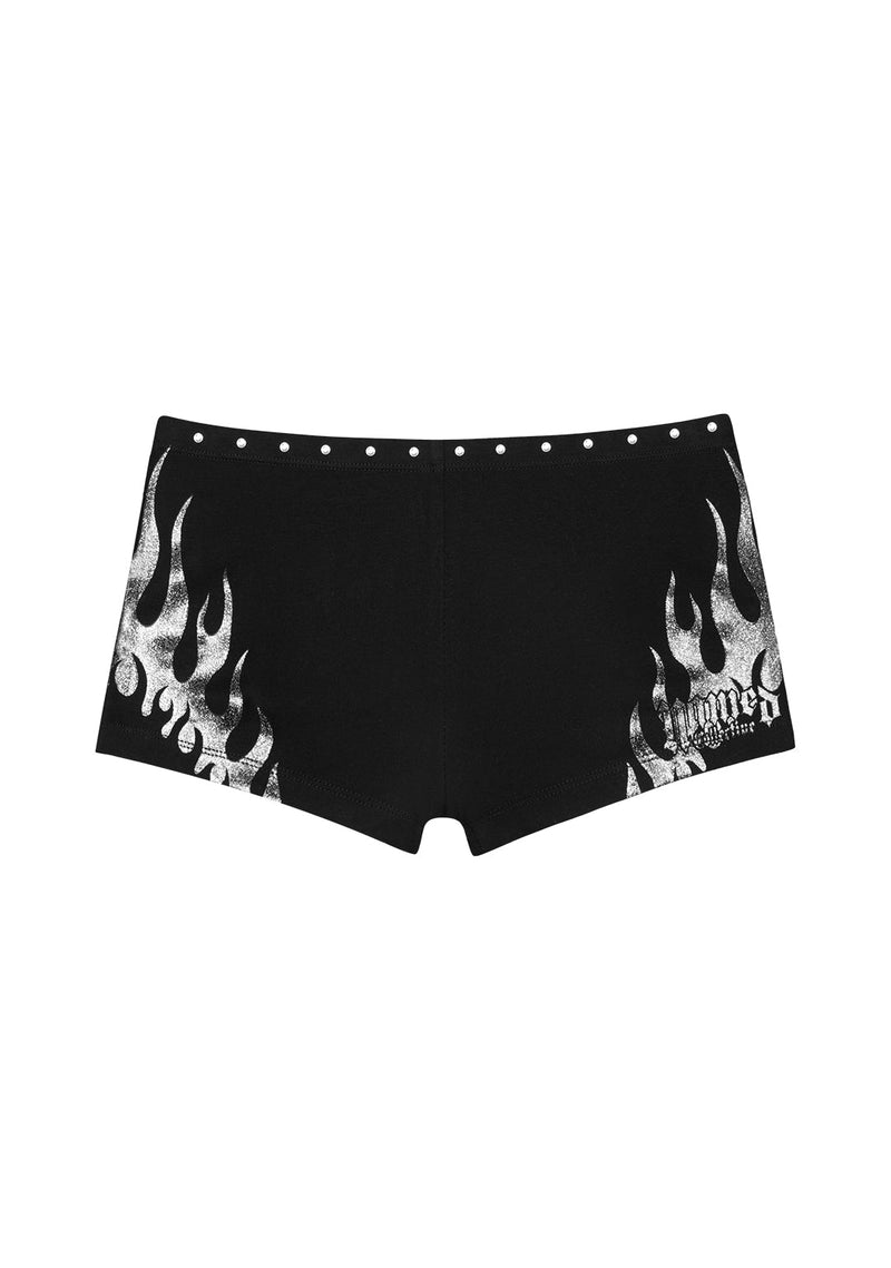 IGNITE RHINESTONE MICRO HOTPANT SHORTS BLACK