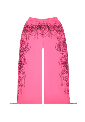 INFATUATION RHINESTONE OVERSIZED SWEATPANTS HOT PINK