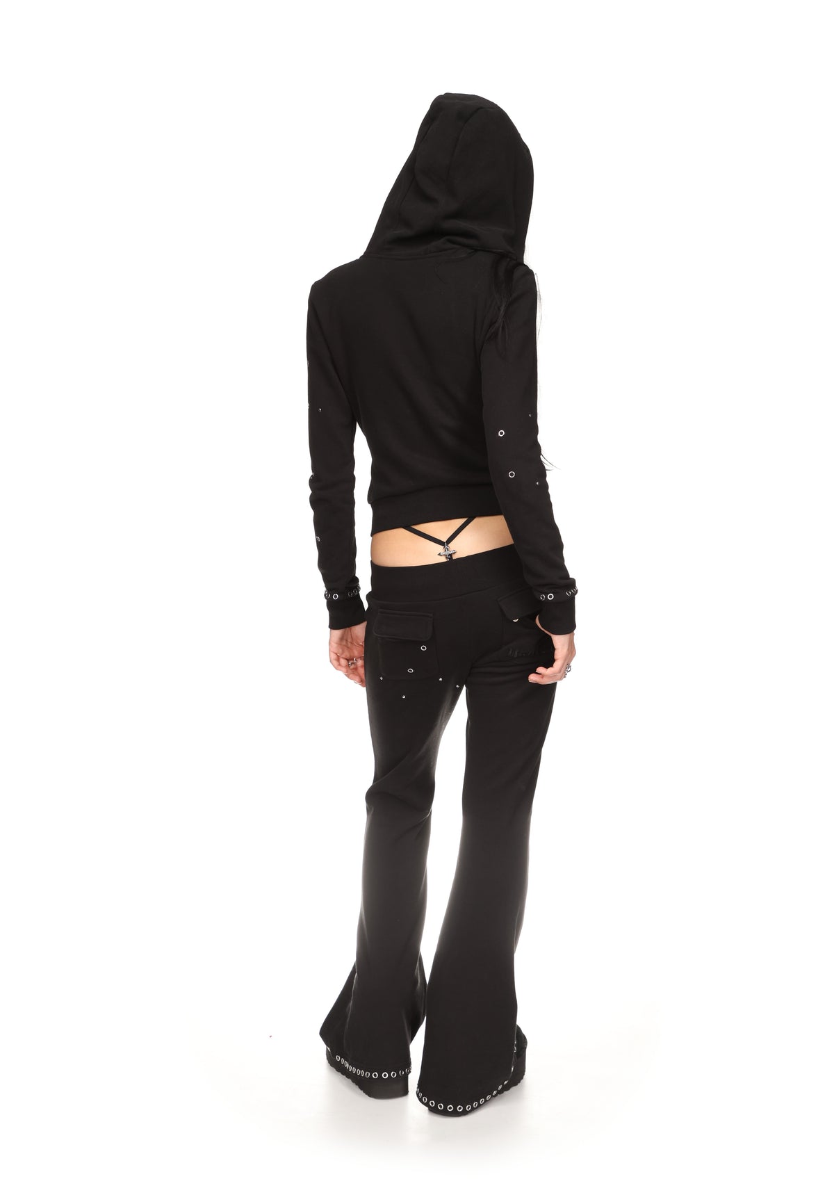 KNIGHT STUDDED FITTED PANTS BLACK
