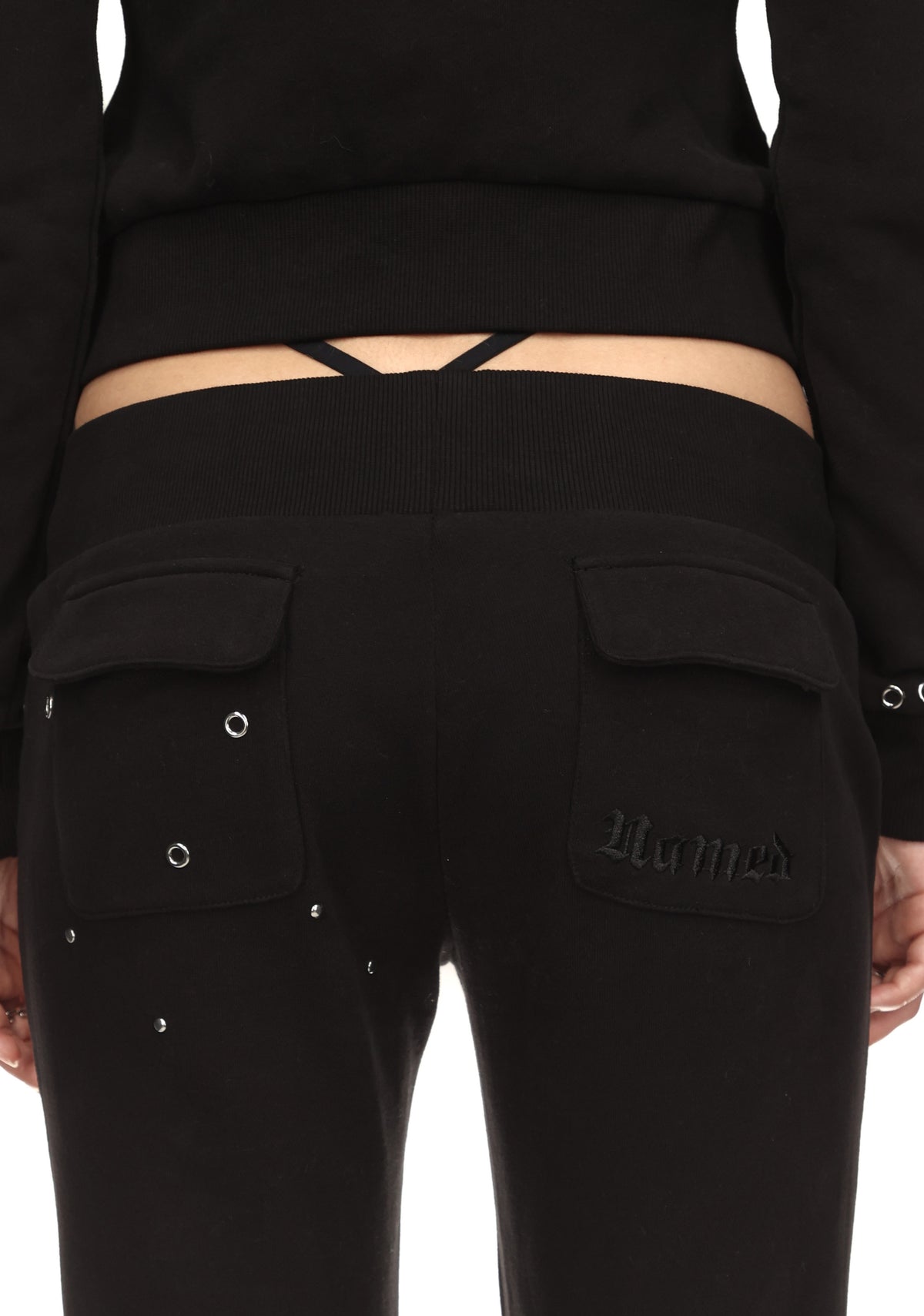 KNIGHT STUDDED FITTED PANTS BLACK