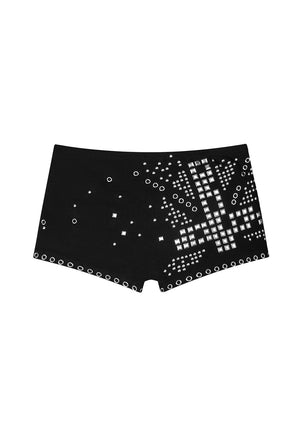 KNIGHT STUDDED MICRO HOTPANT SHORTS BLACK