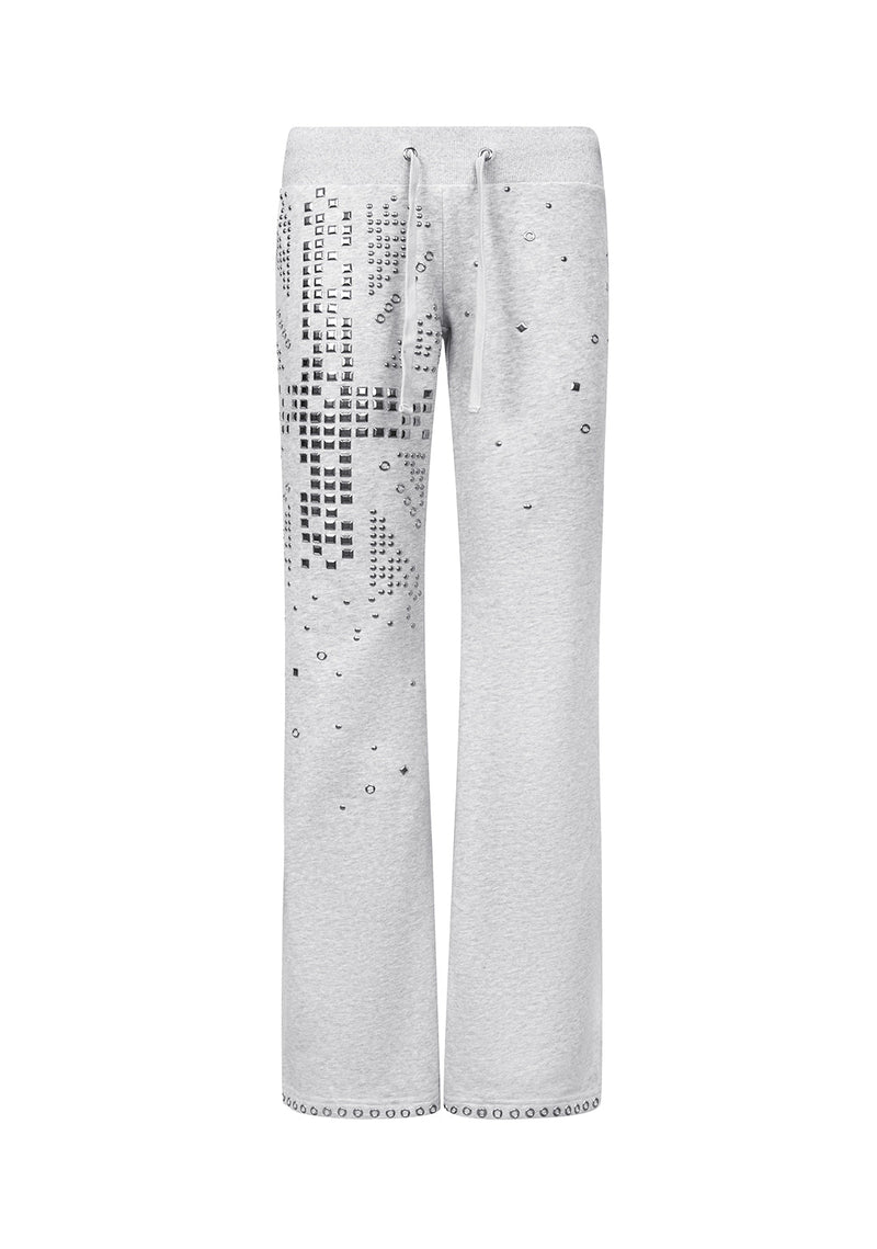 KNIGHT STUDDED FITTED PANTS GREY MARL