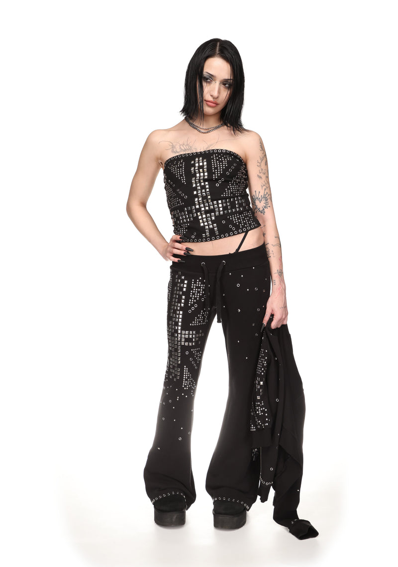 KNIGHT STUDDED TUBE TOP BLACK