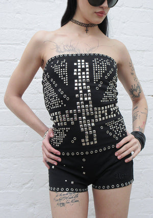 KNIGHT STUDDED TUBE TOP BLACK