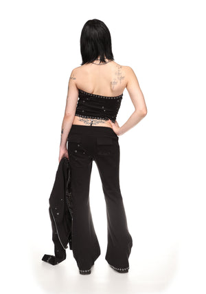 KNIGHT STUDDED TUBE TOP BLACK