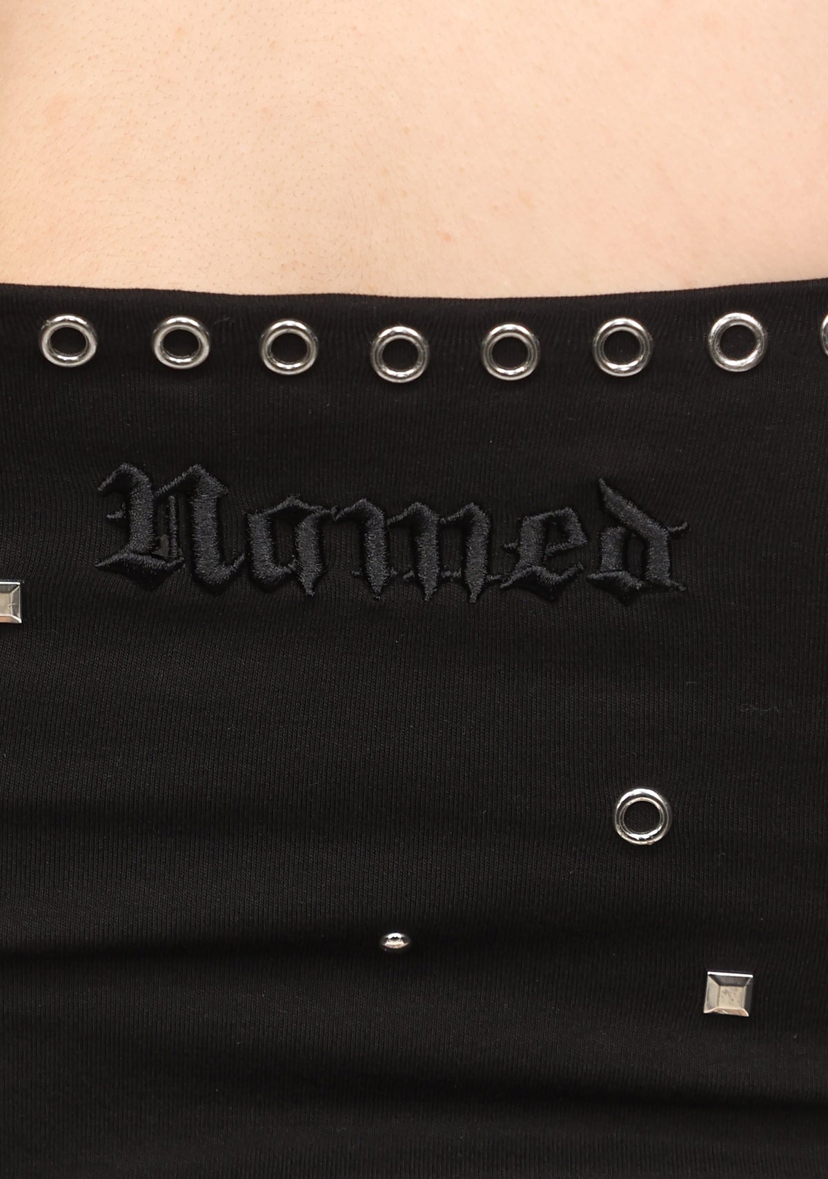 KNIGHT STUDDED TUBE TOP BLACK
