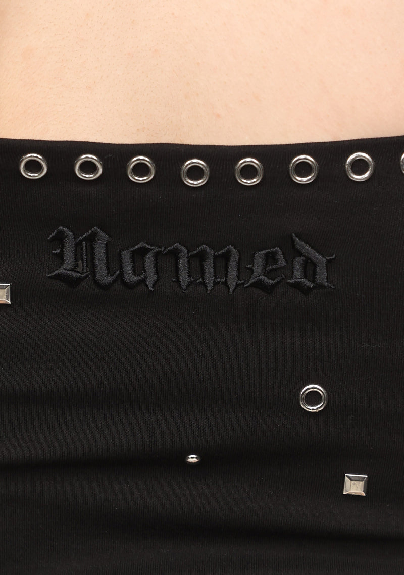 KNIGHT STUDDED TUBE TOP BLACK