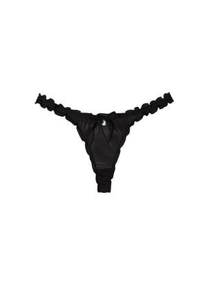 LOVEBITE SHEER MESH SCRUNCH THONG BLACK