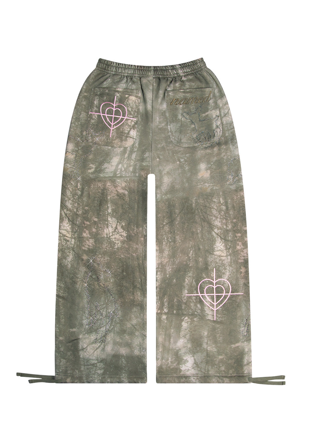 LOVESTRUCK RHINESTONE OVERSIZED SWEATPANTS CAMO
