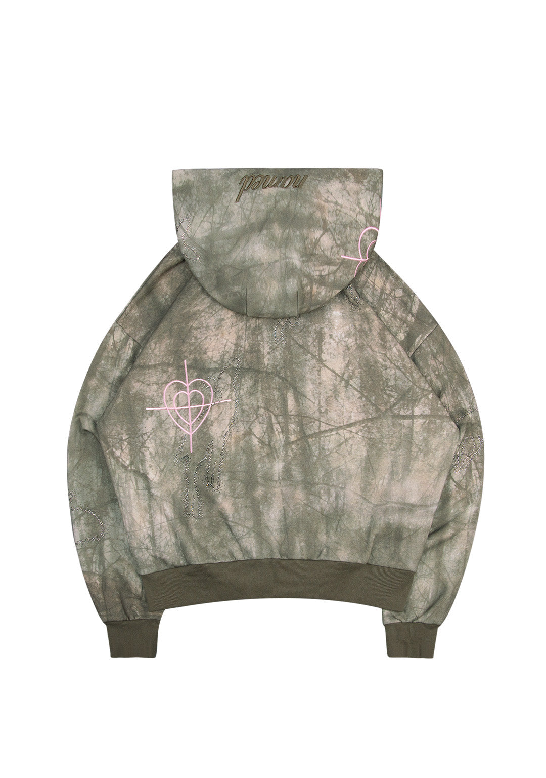 LOVESTRUCK RHINESTONE ZIP HOODIE CAMO