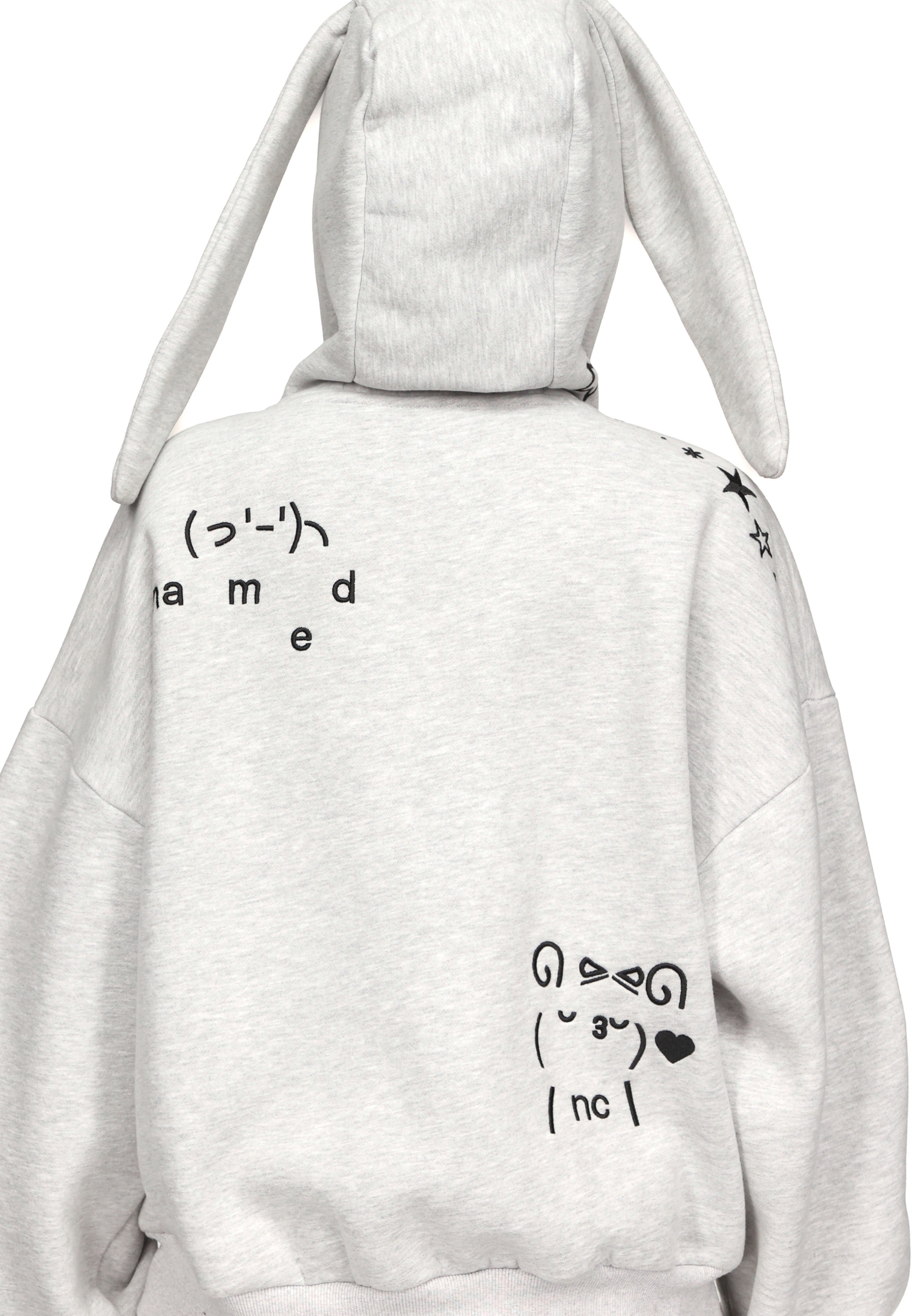 Malfunction Bunny Zip Hoodie Grey Marl Detachable Ears – NAMED
