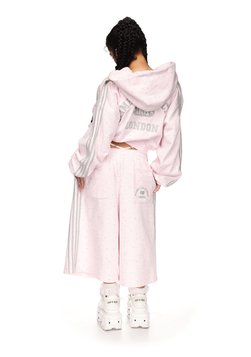 MALFUNCTION SPORTY OVERSIZED SWEATSHORTS BABY PINK