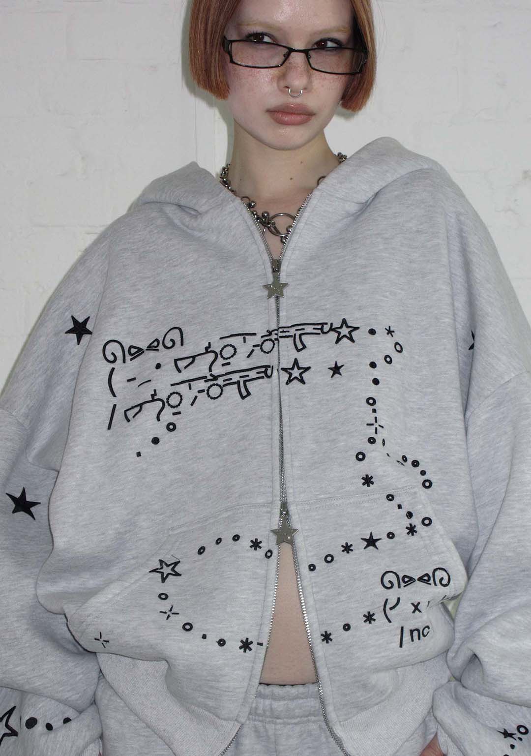 Malfunction Bunny Zip Hoodie Grey Marl Detachable Ears – NAMED